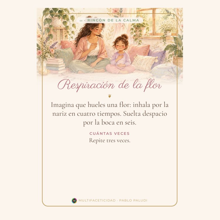 Tarjeta Respiración de la flor