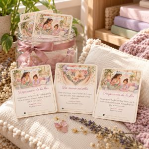 Tarjetas del rincón de la calma en un frasco